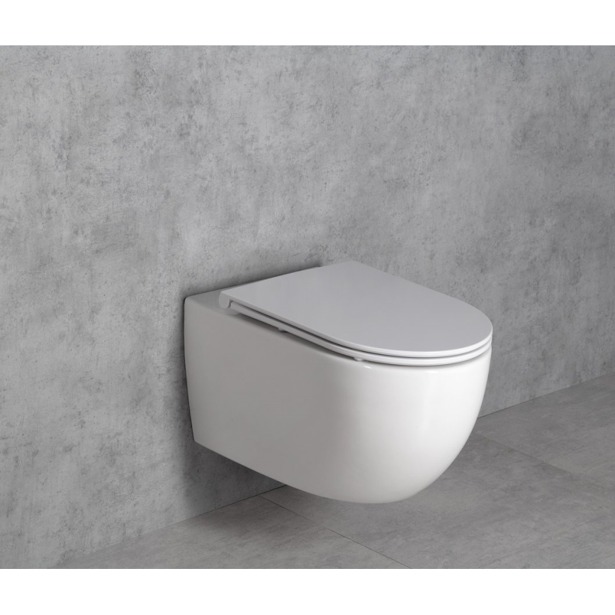 Bruckner - Závesné WC Vortex Rimless FULDA keramika/biela