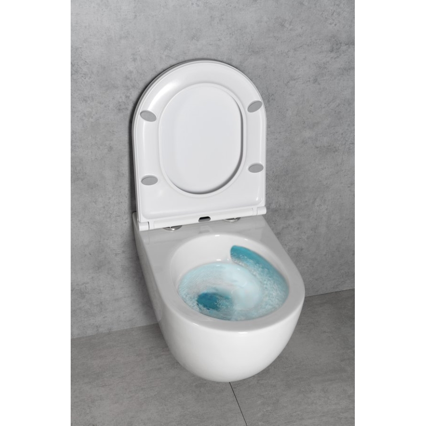 Bruckner - Závesné WC Vortex Rimless FULDA keramika/biela