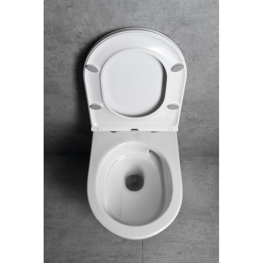Bruckner - Závesné WC Vortex Rimless FULDA keramika/biela