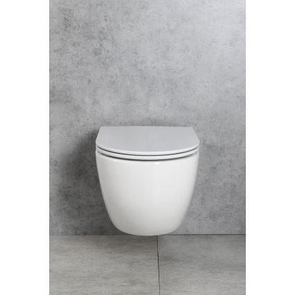 Bruckner - Závesné WC Vortex Rimless FULDA keramika/biela