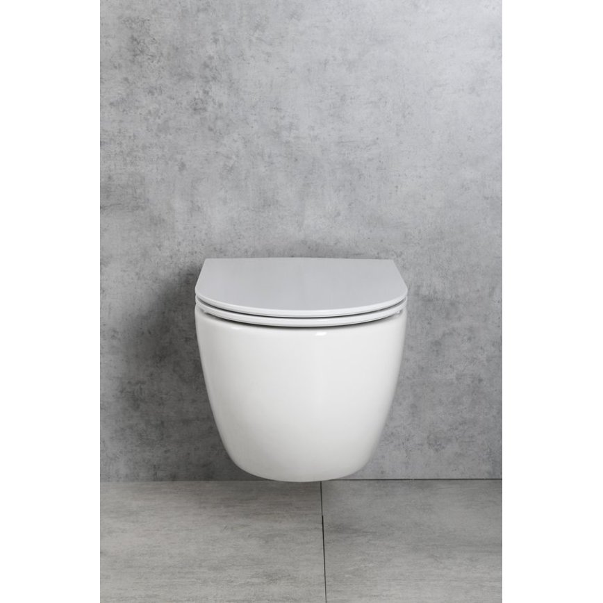 Bruckner - Závesné WC Vortex Rimless FULDA keramika/biela