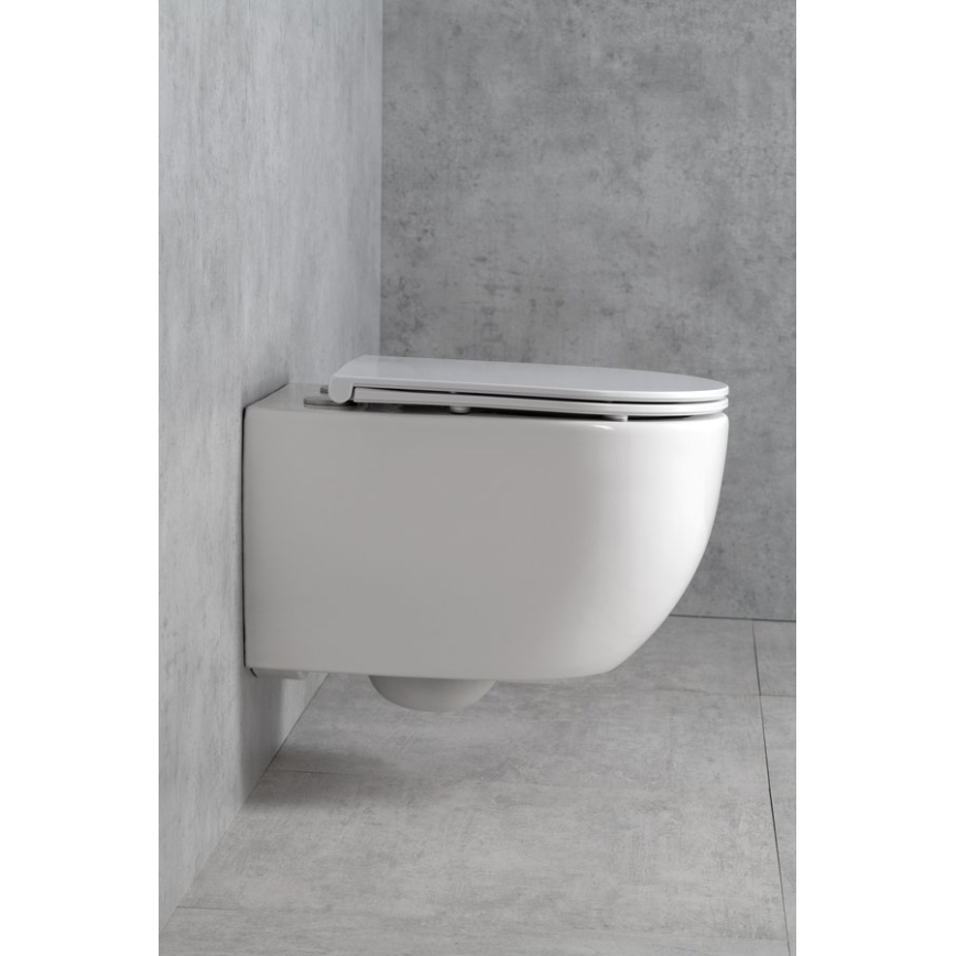 Bruckner - Závesné WC Vortex Rimless FULDA keramika/biela