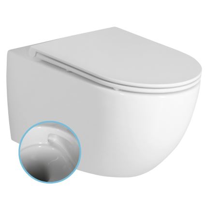 Bruckner - Závesné WC Vortex Rimless FULDA keramika/biela