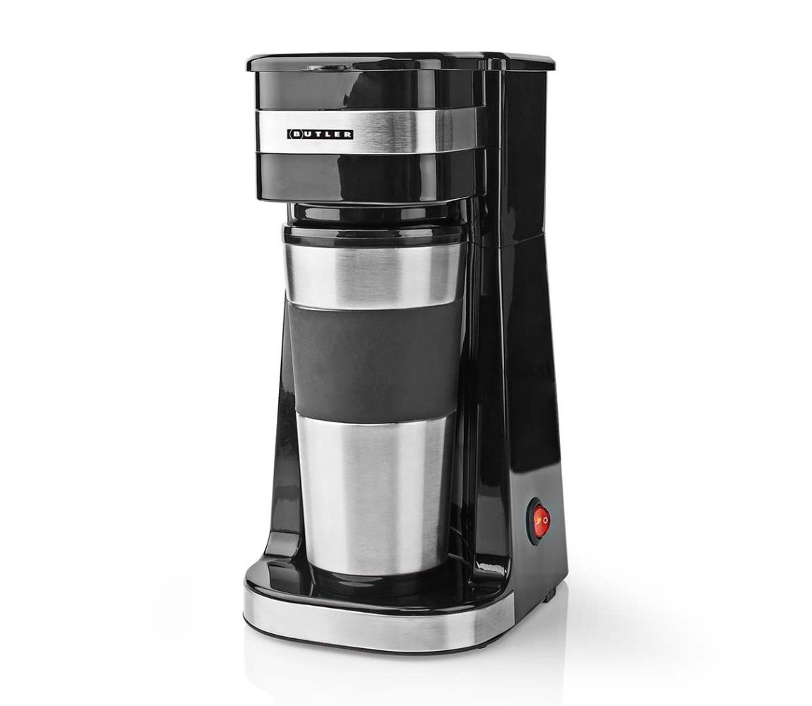 Butler - kávovar na jeden hrnček 0,4 l s cestovným hrnčekom 750 W/230 V nerez/čierna 16100131