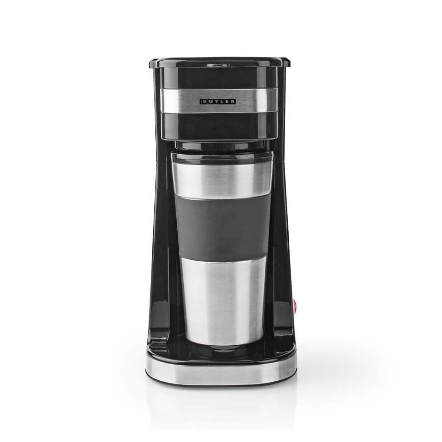 Butler - kávovar na jeden hrnček 0,4 l s cestovným hrnčekom 750 W/230 V nerez/čierna