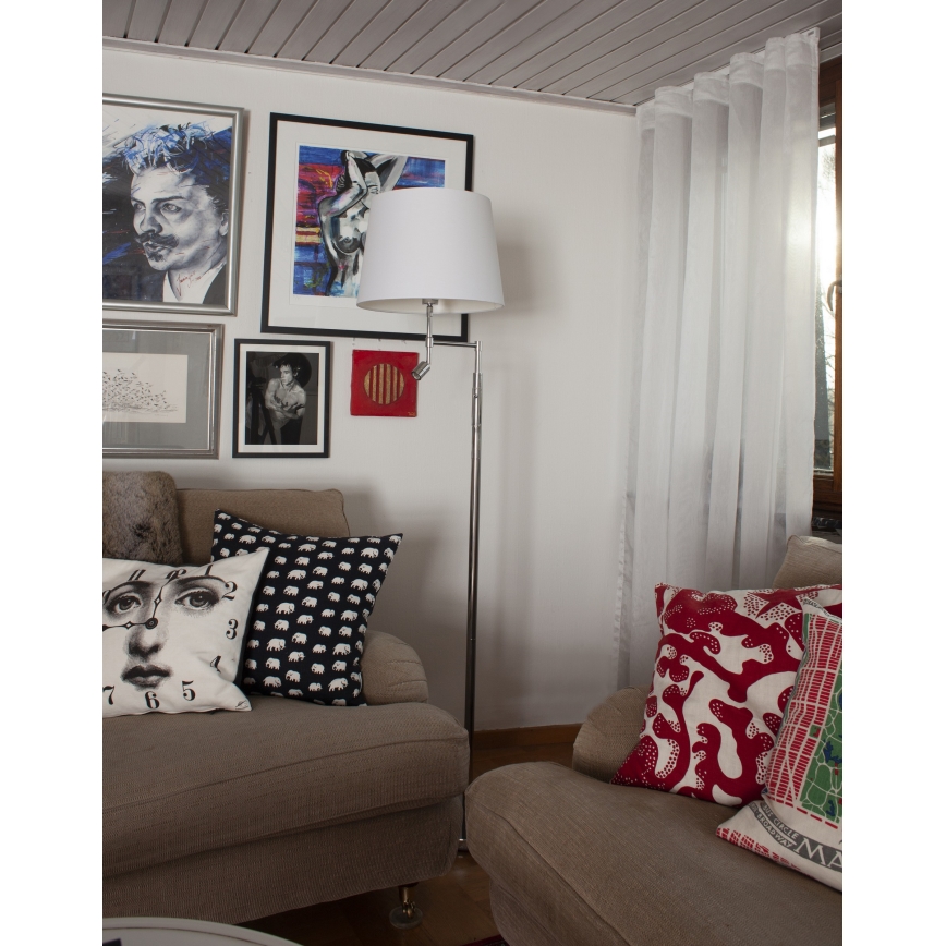 ByRydens - LED Stojacia lampa ORLANDO 1xE27/5W/230V + LED/3W biela/lesklý chróm pr. 36 cm