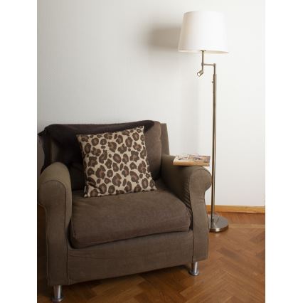ByRydens - LED Stojacia lampa ORLANDO 1xE27/5W/230V + LED/3W biela/bronz pr. 36 cm