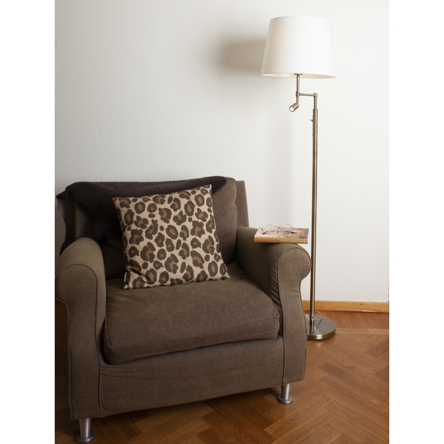 ByRydens - LED Stojacia lampa ORLANDO 1xE27/5W/230V + LED/3W biela/bronz pr. 36 cm