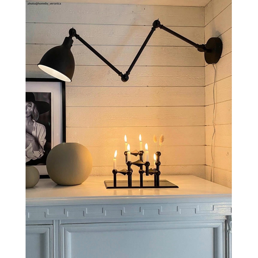 ByRydens - Stmievateľná nástenná lampa BAZAR 1xE27/5W/230V čierna