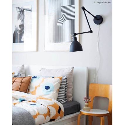 ByRydens - Stmievateľná nástenná lampa BAZAR 1xE27/5W/230V čierna