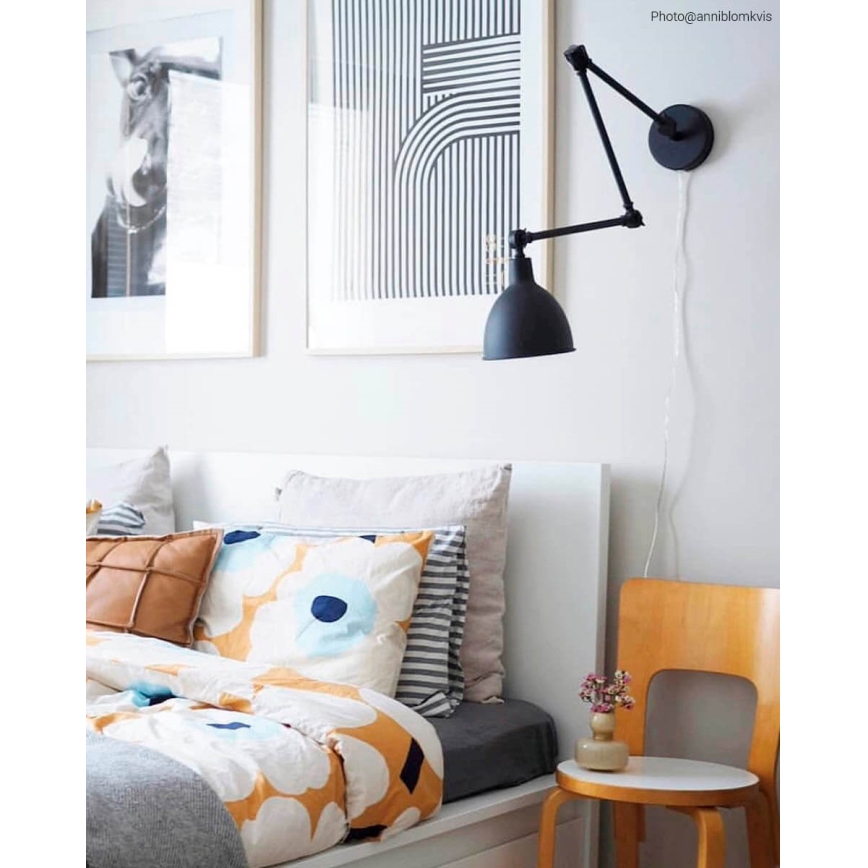 ByRydens - Stmievateľná nástenná lampa BAZAR 1xE27/5W/230V čierna