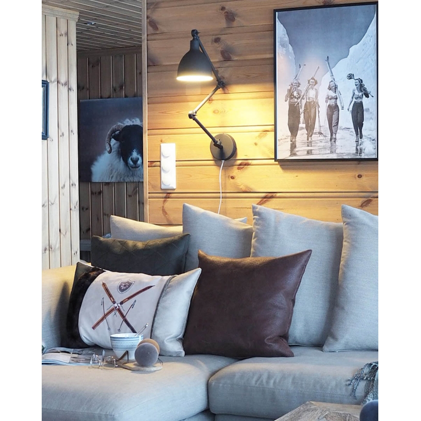 ByRydens - Stmievateľná nástenná lampa BAZAR 1xE27/5W/230V čierna