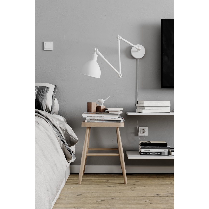 ByRydens - Stmievateľná nástenná lampa BAZAR 1xE27/5W/230V biela