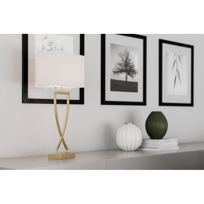 ByRydens - Stolná lampa OMEGA 1xE27/5W/230V biela/zlatá