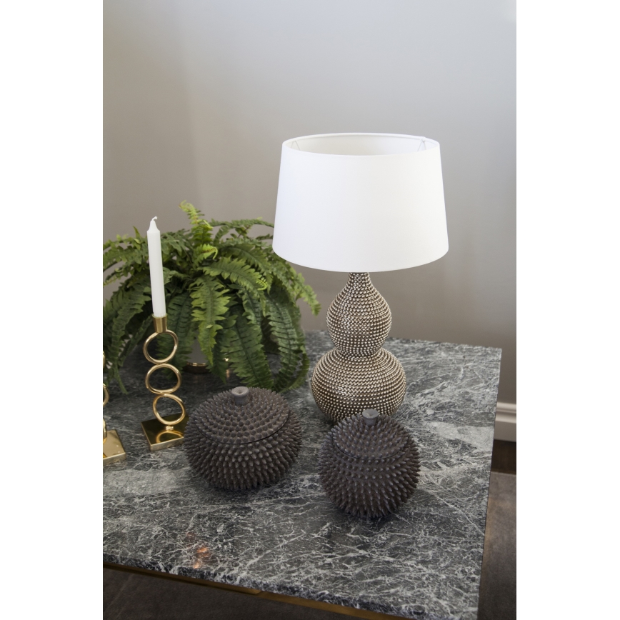 ByRydens - Stolná lampa LOFTY 1xE27/5W/230V biela/strieborná