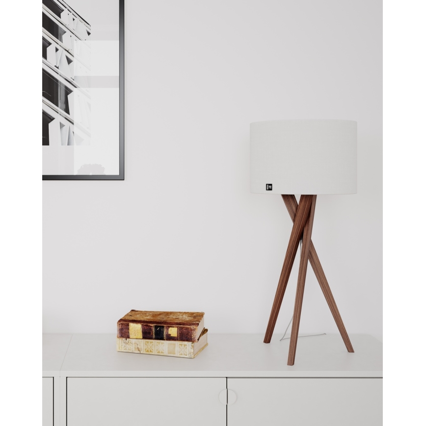 ByRydens - Stolová lampa VEGA 1xE27/8W/230V biela/orech