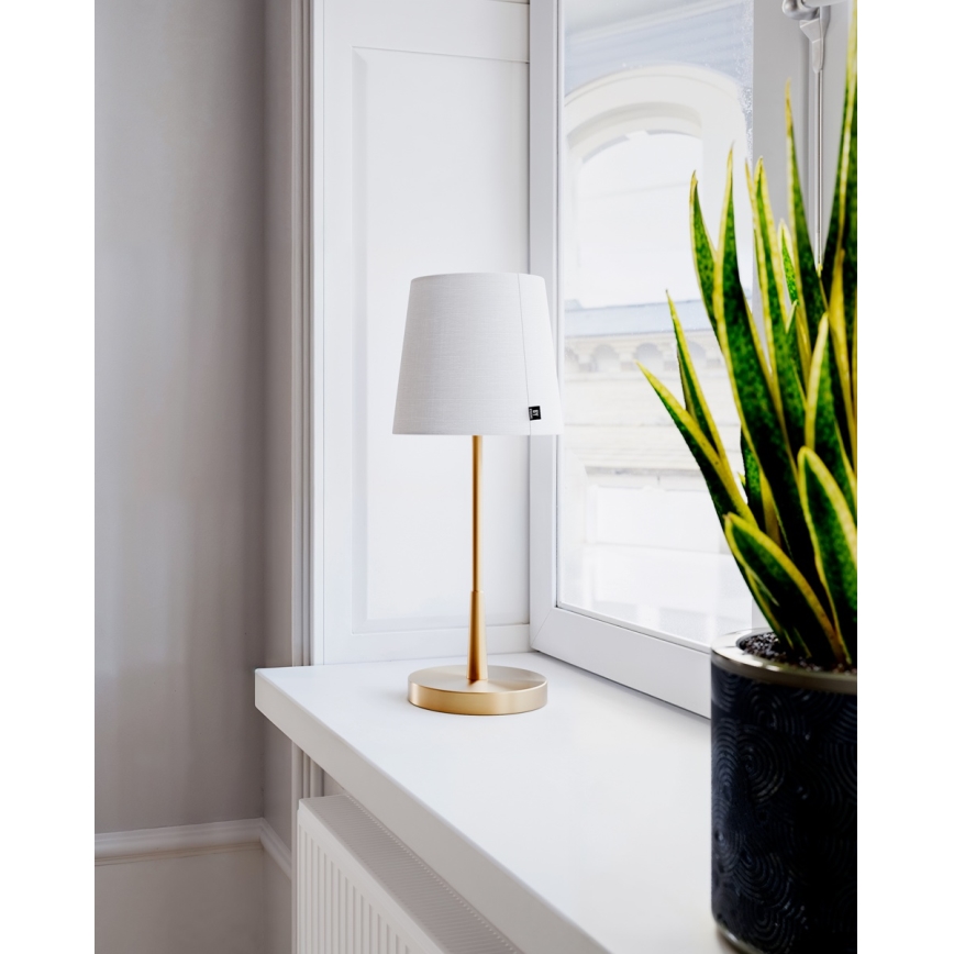 ByRydens - Stolná lampa LUMI 1xE27/8W/230V biela/zlatá 48,5 cm