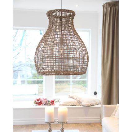 ByRydens - Luster na lanku SEAGRASS 1xE27/8W/230V béžová pr. 49 cm