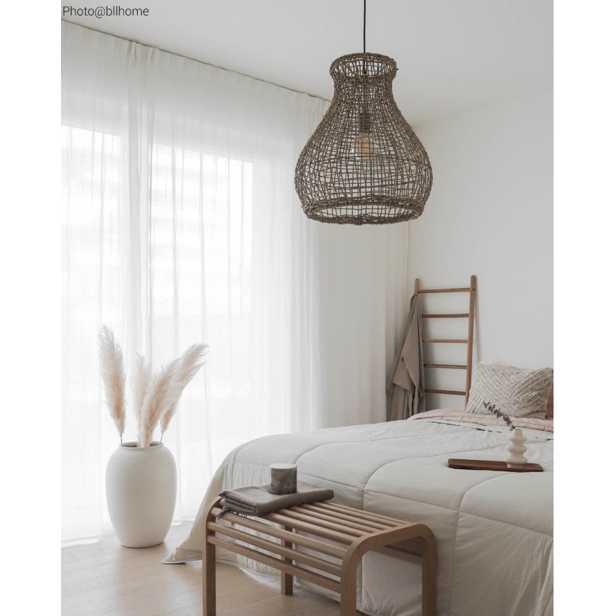 ByRydens - Luster na lanku SEAGRASS 1xE27/8W/230V béžová pr. 49 cm