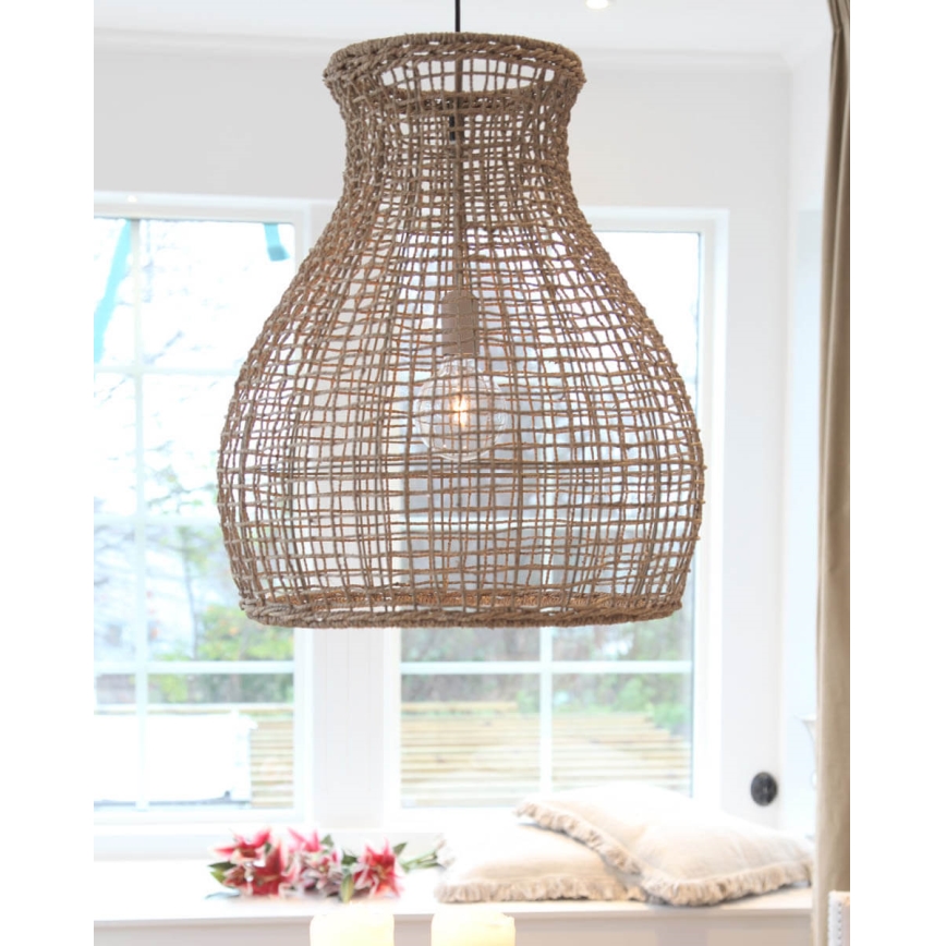 ByRydens - Luster na lanku SEAGRASS 1xE27/8W/230V béžová pr. 49 cm