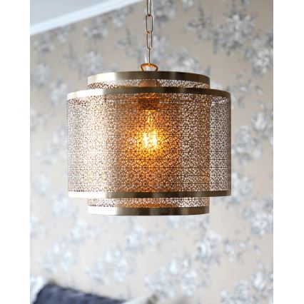 ByRydens - Luster na reťazi HERMINE 1xE27/5W/230V mosadz pr. 34 cm
