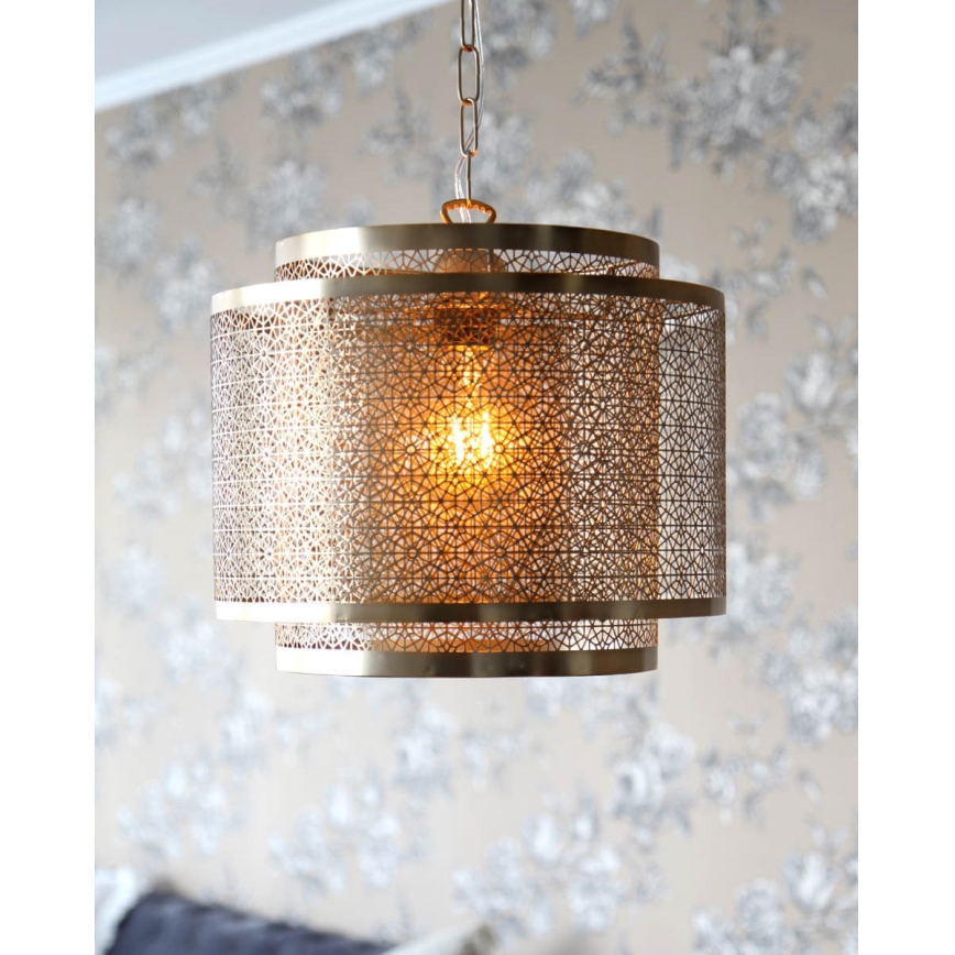 ByRydens - Luster na reťazi HERMINE 1xE27/5W/230V mosadz pr. 34 cm