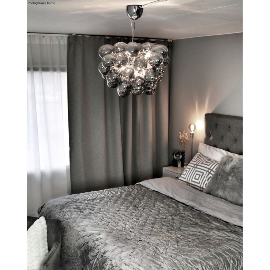 ByRydens - Luster na lanku GROSS 8xG9/4W/230V dymová/čierna pr. 50 cm
