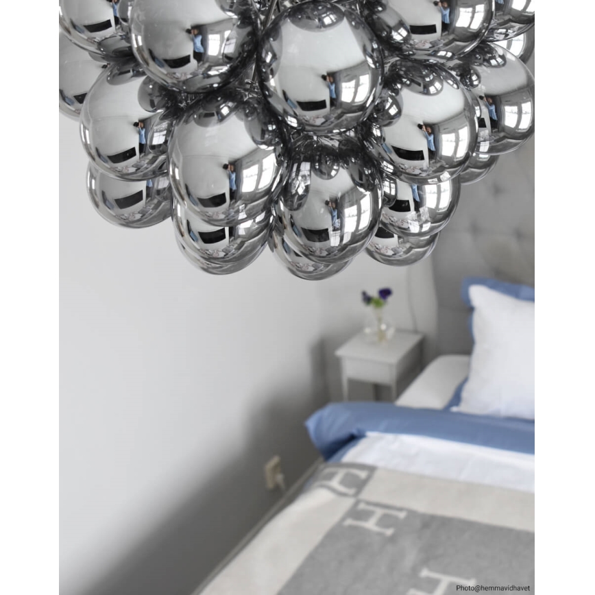ByRydens - Luster na lanku GROSS 8xG9/4W/230V dymová/čierna pr. 50 cm
