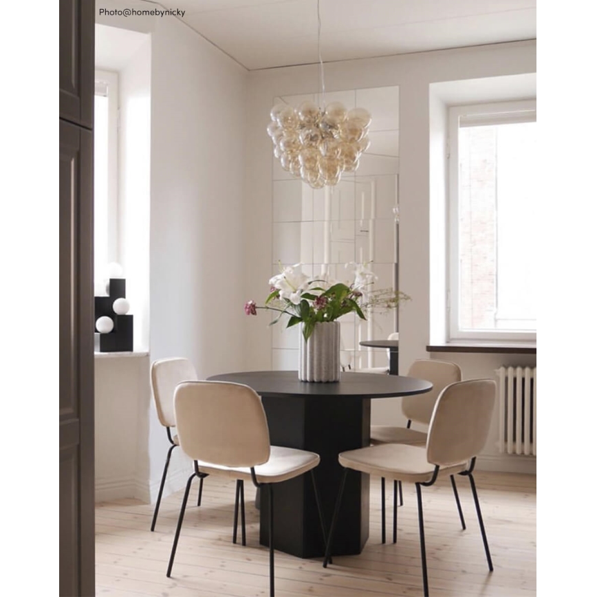 ByRydens - Luster na lanku GROSS 8xG9/4W/230V dymová/hnedá pr. 50 cm