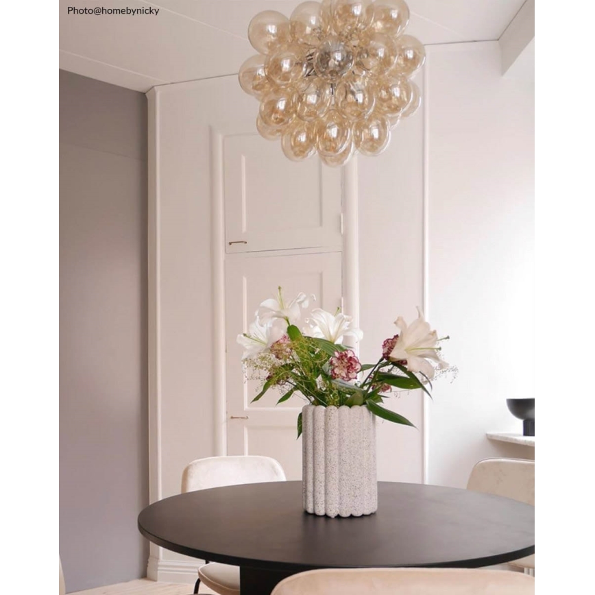 ByRydens - Luster na lanku GROSS 8xG9/4W/230V dymová/hnedá pr. 50 cm