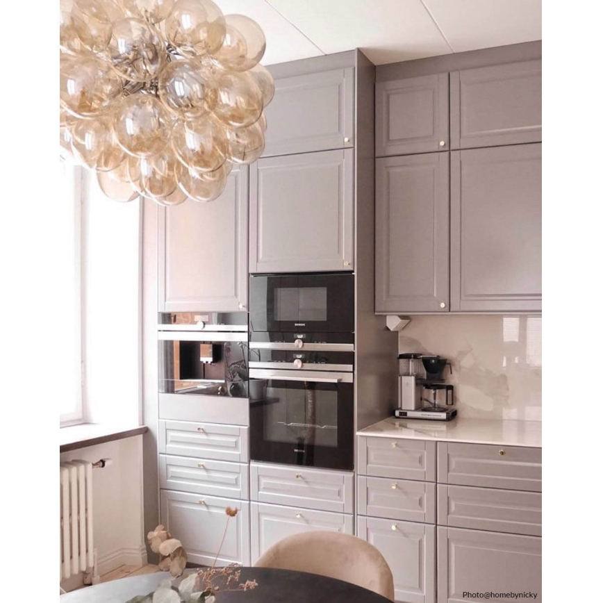 ByRydens - Luster na lanku GROSS 8xG9/4W/230V dymová/hnedá pr. 50 cm