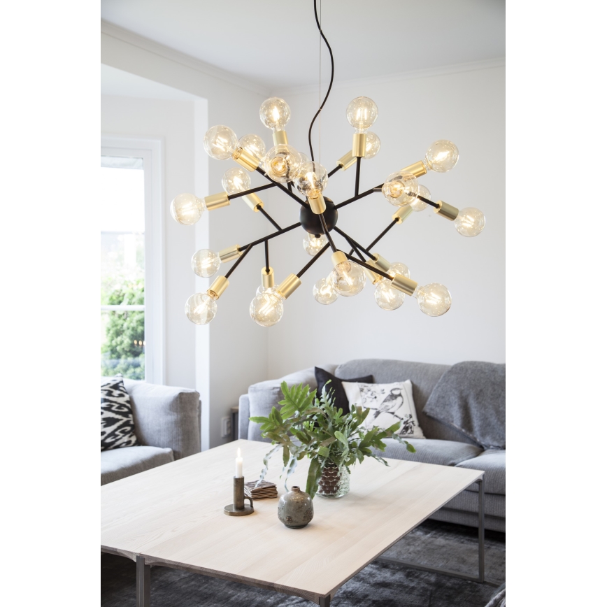 ByRydens - Luster na lanku HEROES 24xE27/5W/230V čierna pr. 80 cm