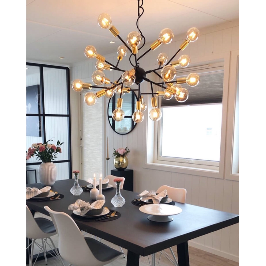 ByRydens - Luster na lanku HEROES 24xE27/5W/230V čierna pr. 80 cm