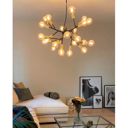 ByRydens - Luster na lanku HEROES 24xE27/5W/230V čierna pr. 80 cm