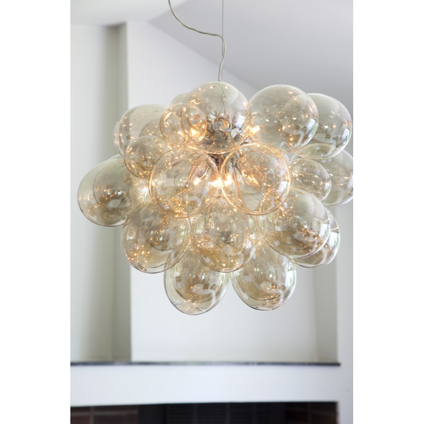 ByRydens - Luster na lanku GROSS GRANDE 8xG9/4W/230V dymová/hnedá pr. 62 cm