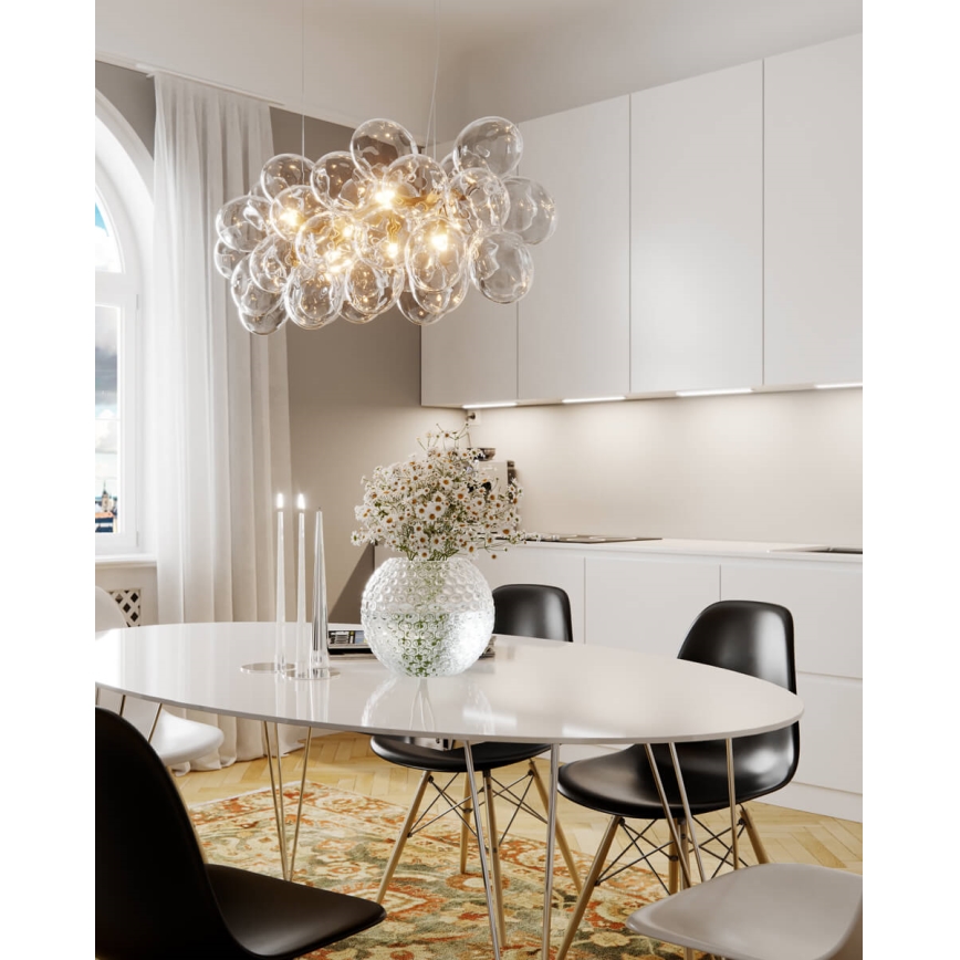 ByRydens - Luster na lanku GROSS BAR 8xG9/8W/230V číry