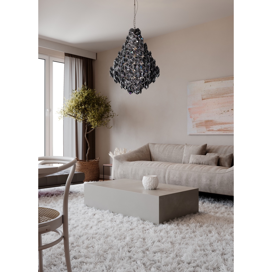 ByRydens - Luster na reťazi MONARQUE GRANDE 11xE14/5W/230V čierna pr. 58 cm