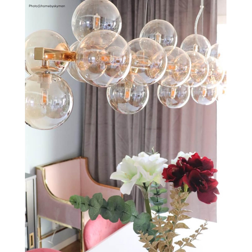 ByRydens - Luster na lanku SPLENDOR 25xG9/5W/230V dymová/hnedá
