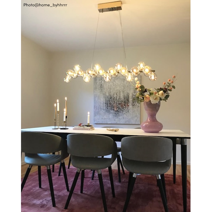 ByRydens - Luster na lanku SPLENDOR 25xG9/5W/230V dymová/hnedá