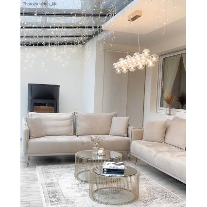 ByRydens - Luster na lanku SPLENDOR 25xG9/5W/230V dymová/hnedá