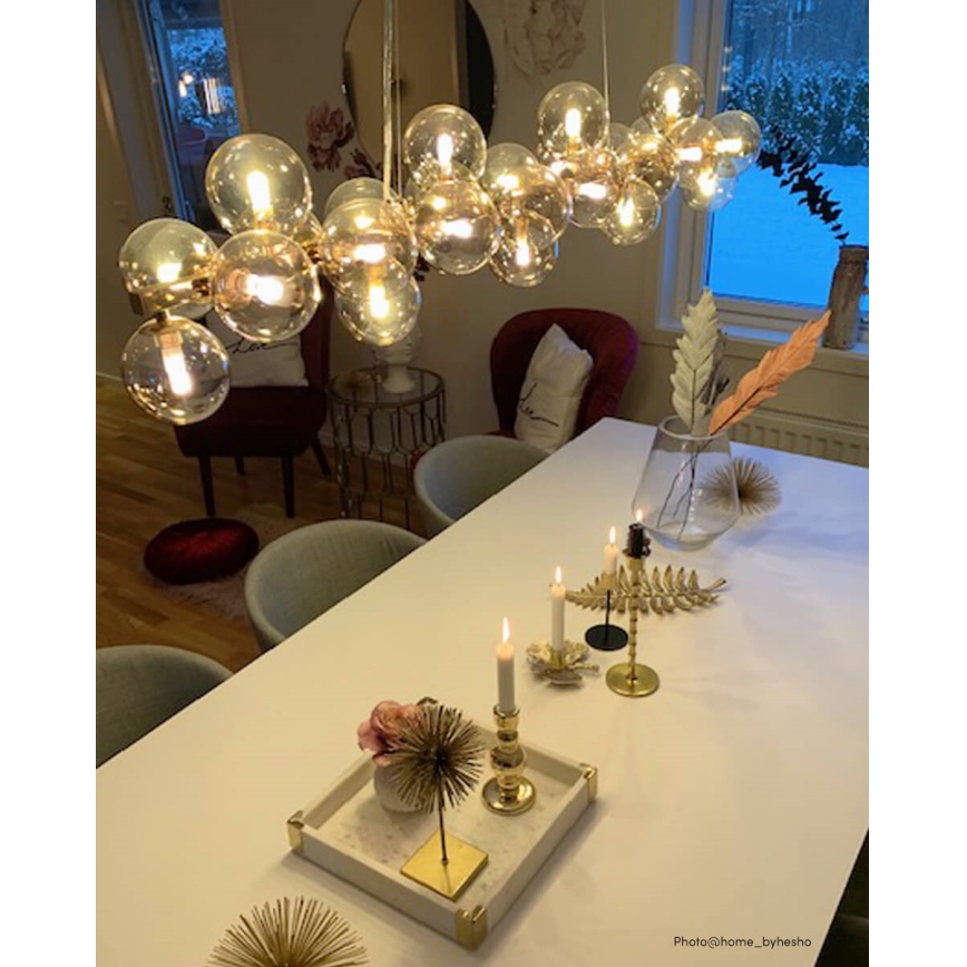 ByRydens - Luster na lanku SPLENDOR 25xG9/5W/230V dymová/hnedá