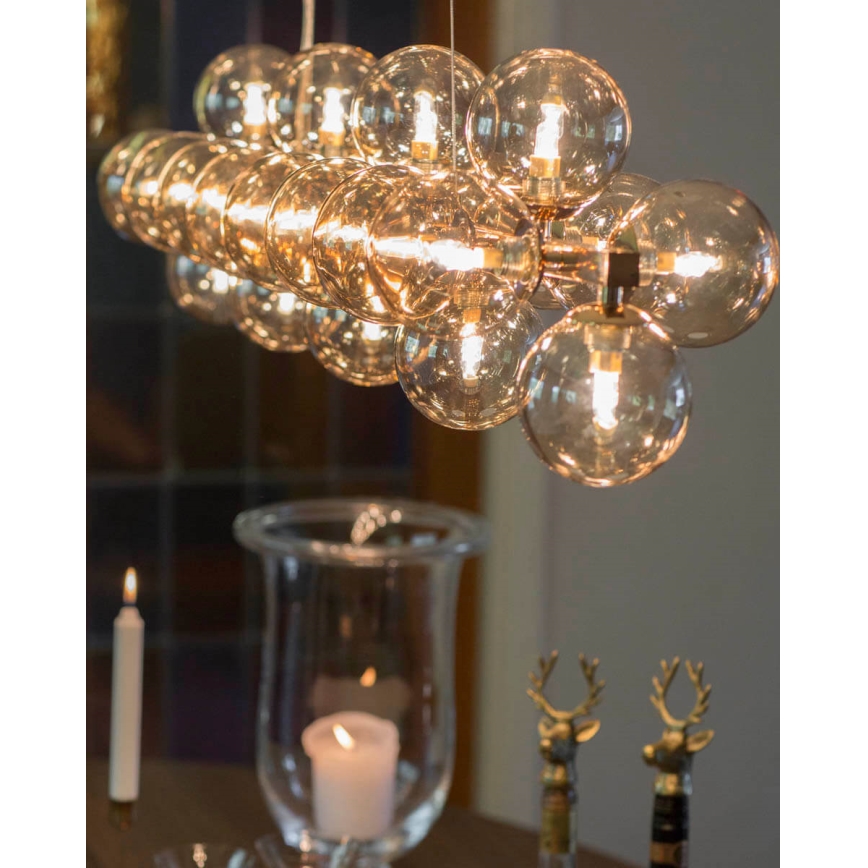 ByRydens - Luster na lanku SPLENDOR 25xG9/5W/230V dymová/hnedá