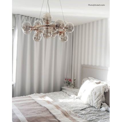 ByRydens - Luster na lanku SPLENDOR 15xG9/5W/230V dymová/hnedá pr. 58 cm