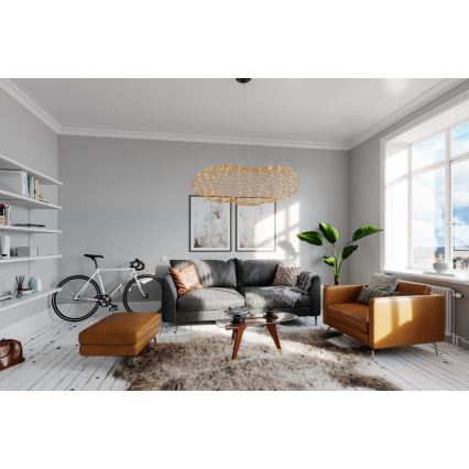 ByRydens - LED Luster na lanku HAYDEN LED/20W/230V zlatá