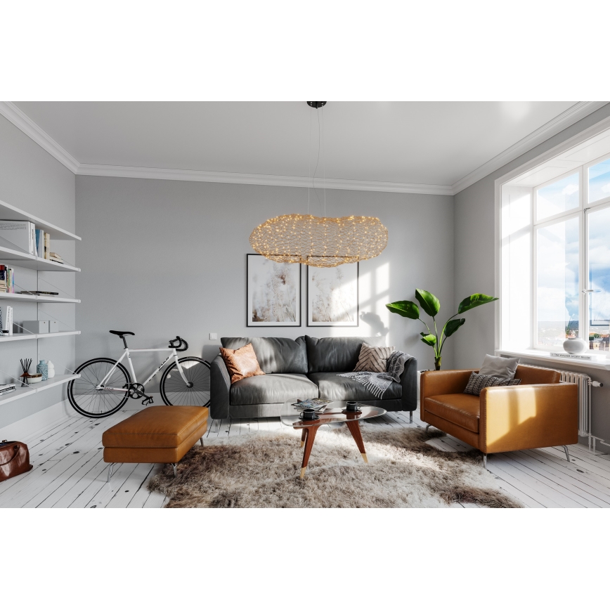 ByRydens - LED Luster na lanku HAYDEN LED/20W/230V zlatá
