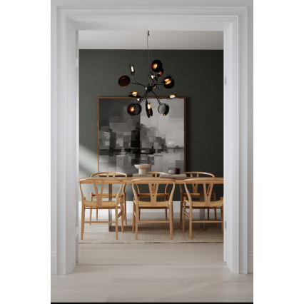 ByRydens - Luster na lanku TURNO 18xG9/4W/230V zlatá/čierna pr. 80 cm