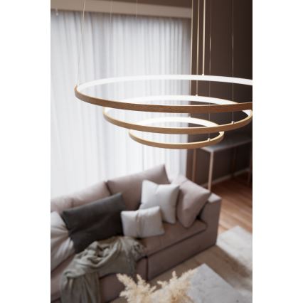 ByRydens - LED Luster na lanku TRIONE LED/45W/230V hnedá pr. 80 cm
