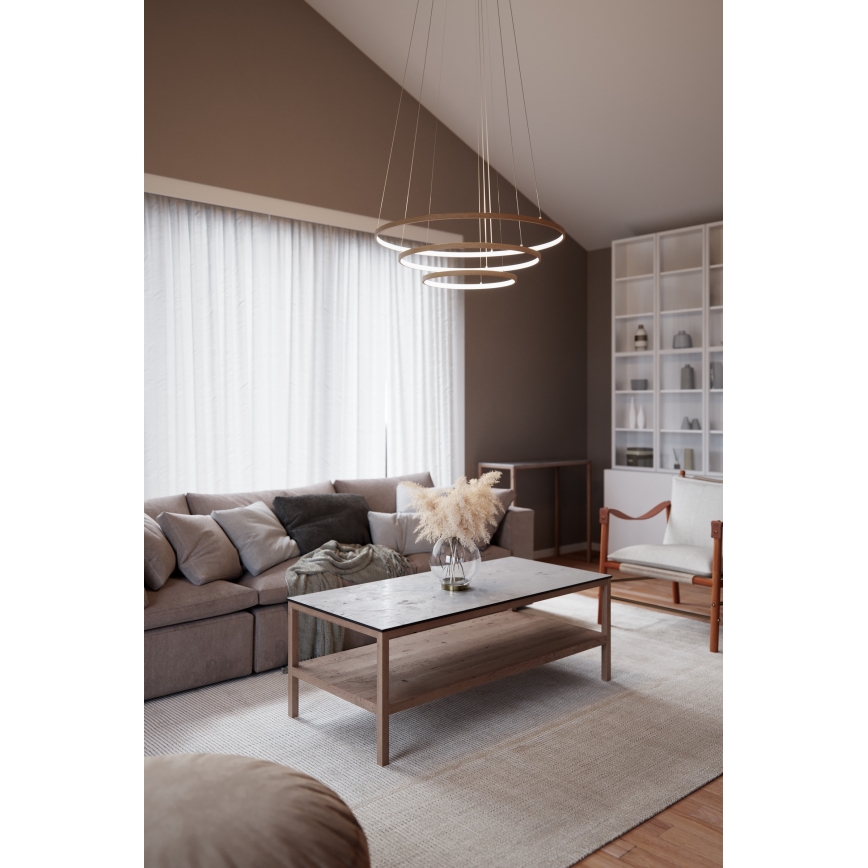 ByRydens - LED Luster na lanku TRIONE LED/45W/230V hnedá pr. 80 cm