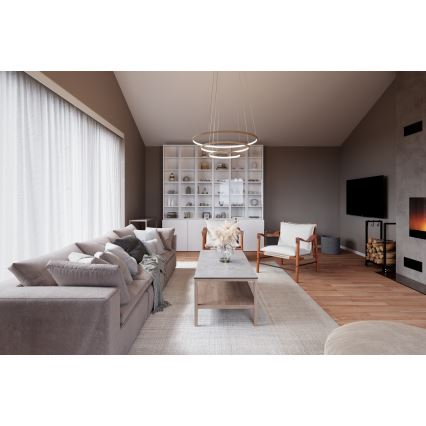 ByRydens - LED Luster na lanku TRIONE LED/45W/230V hnedá pr. 80 cm