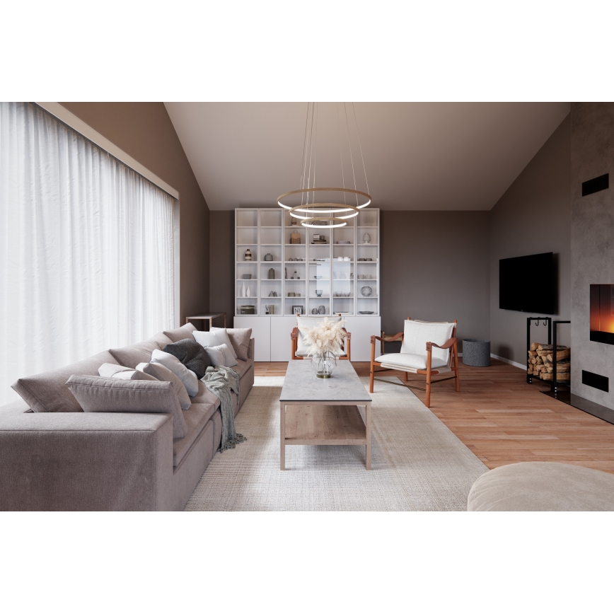 ByRydens - LED Luster na lanku TRIONE LED/45W/230V hnedá pr. 80 cm